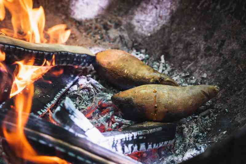 Sweet Potato Pancakes, Coal Baked Sweet Potato, Fire Breakfasts, Cooking Over Fire