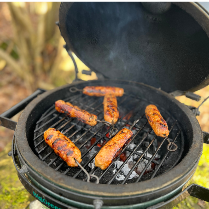 Pheasant Tsukune, cooked on the Big Green Egg