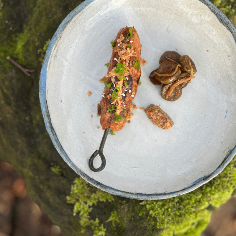 Pheasant Tsukune, cooked on the Big Green Egg