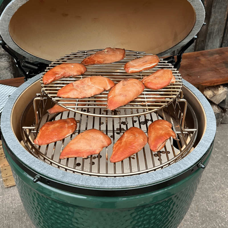 Hot smoked pheasant breasts