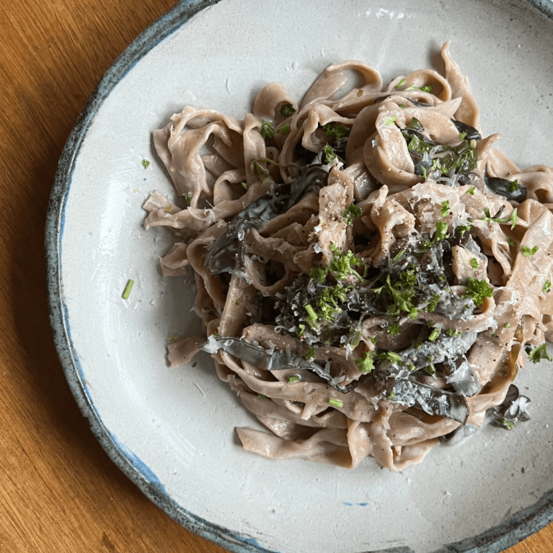 Chestnut Pasta with Herby Wild Mushrooms
