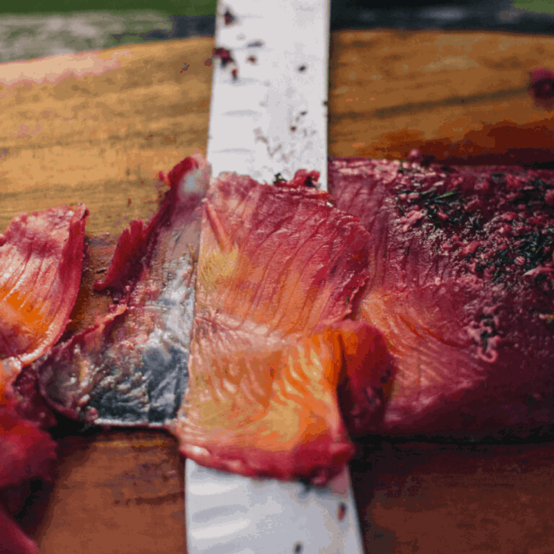 Beetroot and Gin Cured Trout