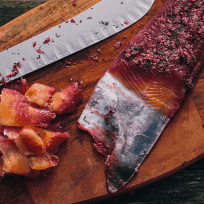 Beetroot and Gin Cured Trout