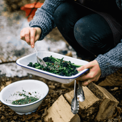 QUICK AND SIMPLE CHARRED PURPLE SPROUTING BROCCOLI