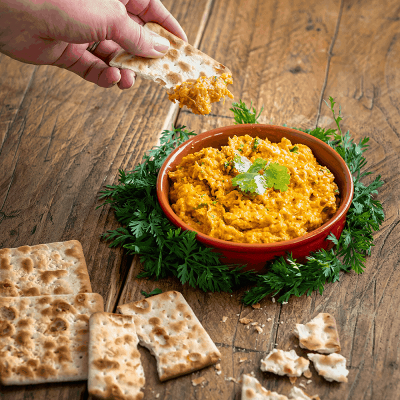coal baked carrot hummus