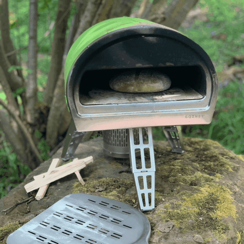 Pizza Oven Moroccan Khobz Bread with Zaalouk