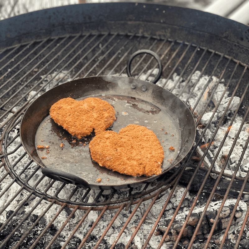 pheasant, schnitzel, family, wild game, feast over fire